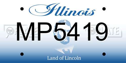 MP5419 Illinois License Plate