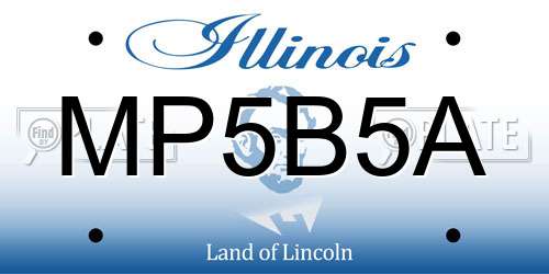 MP5B5A Illinois License Plate