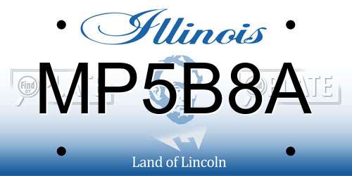 MP5B8A Illinois License Plate