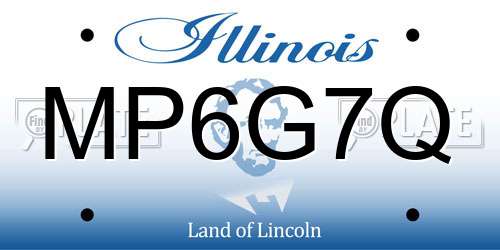 MP6G7Q Illinois License Plate
