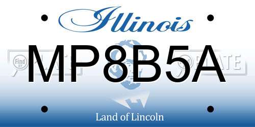MP8B5A Illinois License Plate