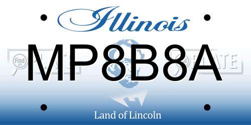 MP8B8A Illinois License Plate