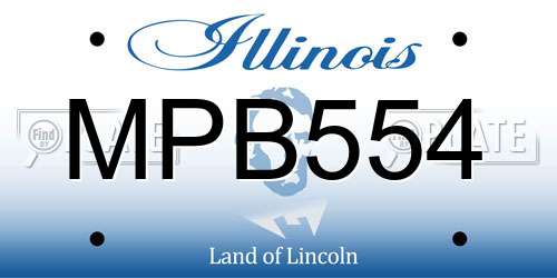MPB554 Illinois License Plate