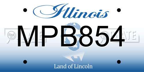 MPB854 Illinois License Plate