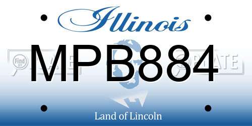 MPB884 Illinois License Plate