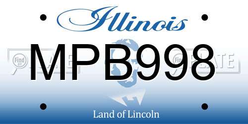 MPB998 Illinois License Plate