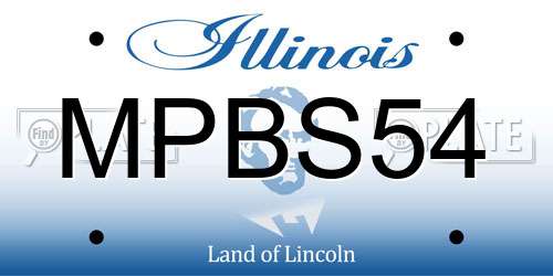 MPBS54 Illinois License Plate