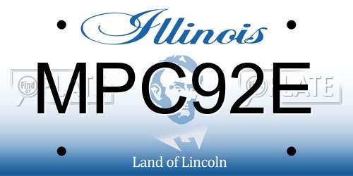 MPC92E Illinois License Plate