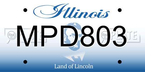 MPD803 Illinois License Plate