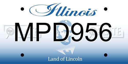 MPD956 Illinois License Plate