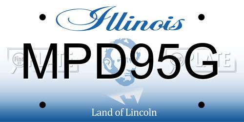 MPD95G Illinois License Plate