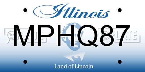 MPHQ87 Illinois License Plate