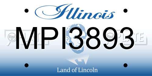 MPI3893 Illinois License Plate