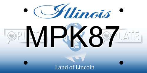 MPK87 Illinois License Plate