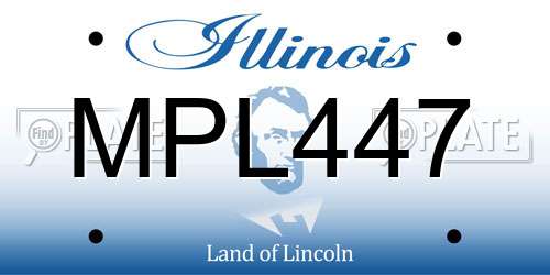 MPL447 Illinois License Plate