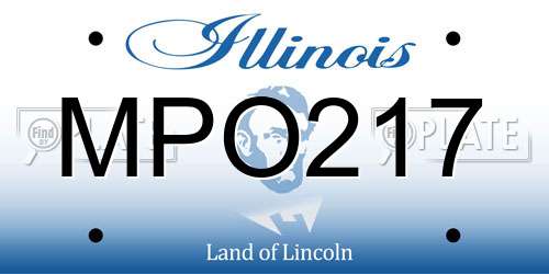 MPO217 Illinois License Plate