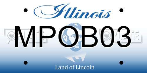 MPOB03 Illinois License Plate