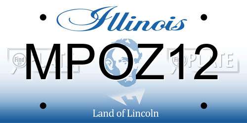 MPOZ12 Illinois License Plate