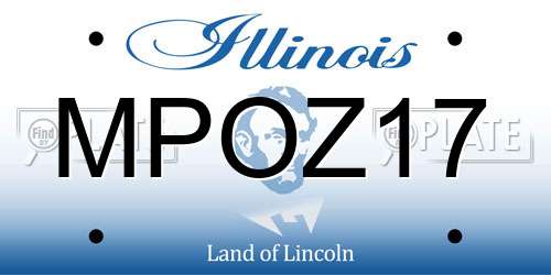 MPOZ17 Illinois License Plate