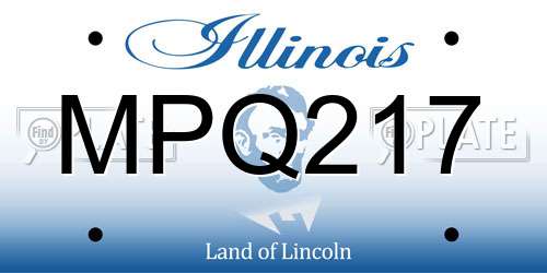 MPQ217 Illinois License Plate