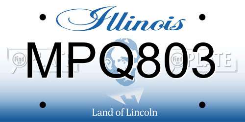 MPQ803 Illinois License Plate