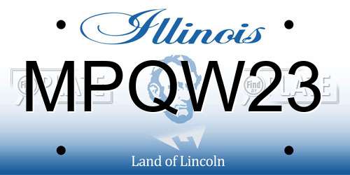 MPQW23 Illinois License Plate
