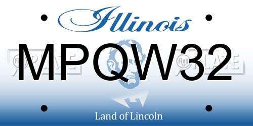 MPQW32 Illinois License Plate