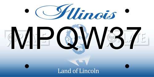 MPQW37 Illinois License Plate