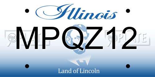 MPQZ12 Illinois License Plate
