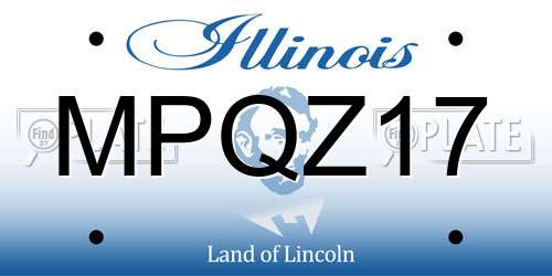 MPQZ17 Illinois License Plate