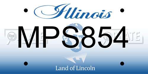 MPS854 Illinois License Plate