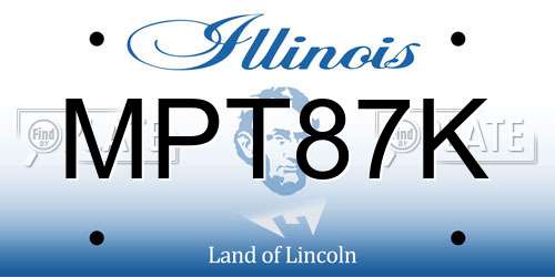 MPT87K Illinois License Plate