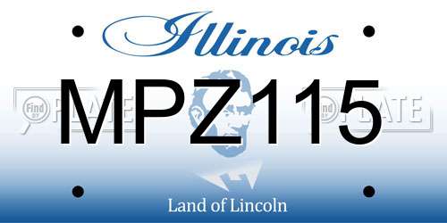 MPZ115 Illinois License Plate