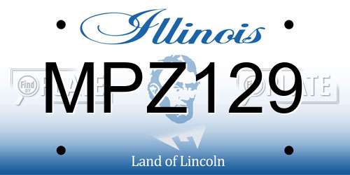 MPZ129 Illinois License Plate