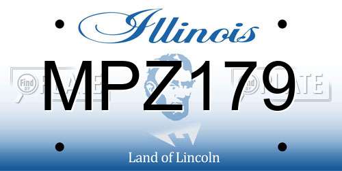 MPZ179 Illinois License Plate
