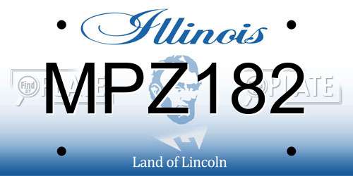 MPZ182 Illinois License Plate
