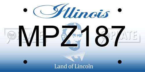MPZ187 Illinois License Plate