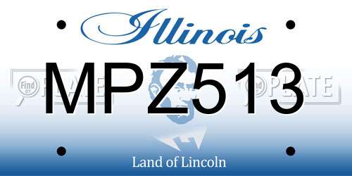MPZ513 Illinois License Plate