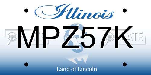 MPZ57K Illinois License Plate