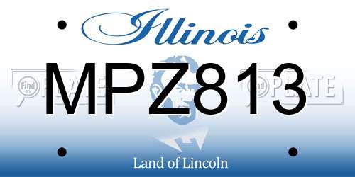 MPZ813 Illinois License Plate