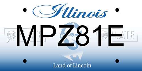 MPZ81E Illinois License Plate