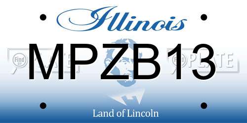 MPZB13 Illinois License Plate