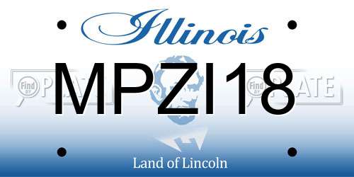 MPZI18 Illinois License Plate