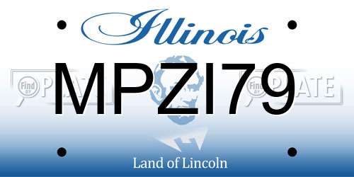 MPZI79 Illinois License Plate