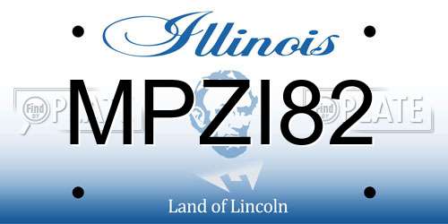 MPZI82 Illinois License Plate