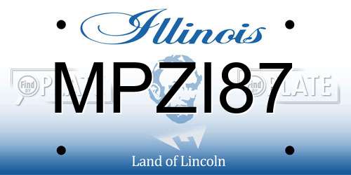 MPZI87 Illinois License Plate