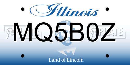 MQ5B0Z Illinois License Plate