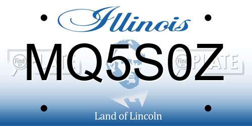 MQ5S0Z Illinois License Plate