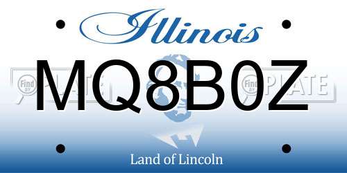 MQ8B0Z Illinois License Plate