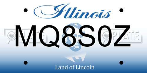 MQ8S0Z Illinois License Plate